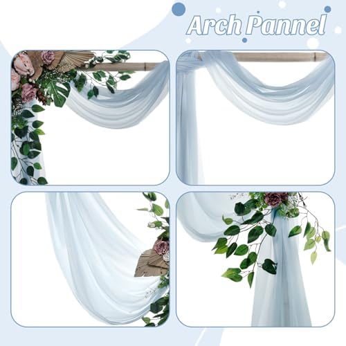 Pack of 1 Wedding Arch Drape Panel Fabric 30" x 100ft - Baby Blue - Image 5