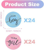 48 Pcs Gender Reveal Stickers - Team Boy or Girl Stickers - Image 2