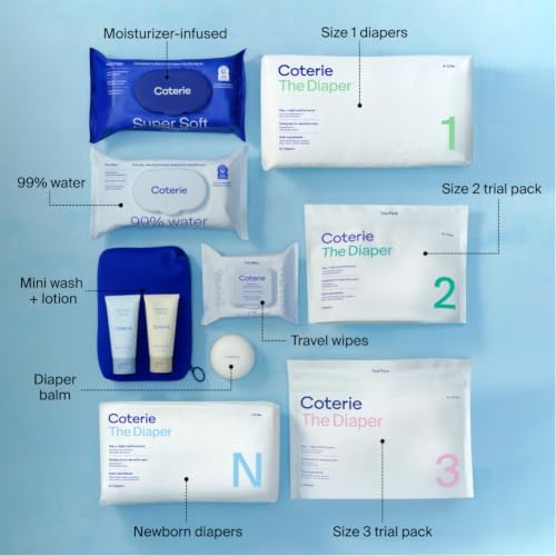 Coterie Newborn Starter Kit | Diapers (NB-3), Wipes & Skincare Gift Set - Image 2