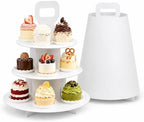 3-Tier Cupcake Stand, 10 Set Cardboard Cupcake Tower with Paper Cover, Dessert Cup Cake Stand Tower for Birthday Wedding Party Decoration,Afternoon Tea Stand, Cupcake Tier Stand by Unknown