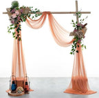 Pack of 1 Wedding Arch Drape Panel Fabric 30" x 50ft - Coral Peach - Image 2