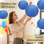 Balagan Chinese Japanese Paper Lanterns 16-Inch 5 Packs (Blue, 16 inch) BLG-220503 0 - Image 4