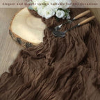 6FT 20 Pack Brown Cheesecloth Table Runner 20 x 120 Inch Long Boho Fabric Rustic Cheese Cloth Table Runner for Wedding Bridal Shower Baby Shower Gauze Sheer Birthday Party Table Decorations - Image 7