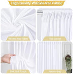 24x10FT White Backdrop Curtains for Wedding Parties, Wrinkle Free Polyester Photography Backdrop Drapes for Wedding Baby Shower Birthday Parties Stage Background Stand Decorations 4x10ft,6 Panels - Image 2