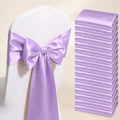 Satin Lavender Chair Sashes 50 Pack, Lavende Chairs Bows for Party Decor by GANKAR