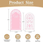 2 Pcs Cielito Lindo Arch Backdrop Covers,Set of 2(5FT/4FT) Pink Talavera Floral Arch Fabric Cover for Mexican Wedding Birthday Baby Shower Party Decoration - Image 4