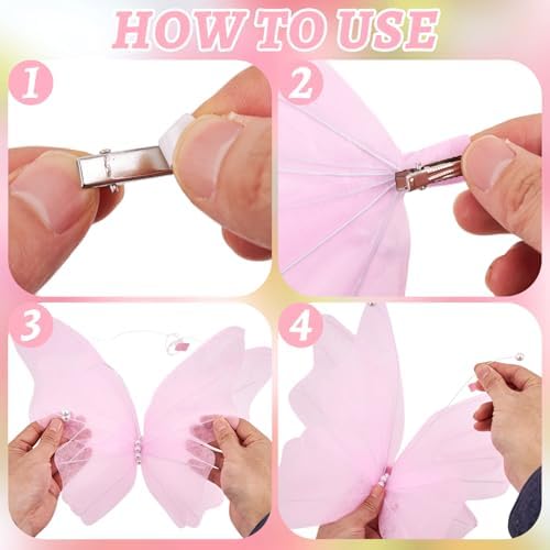 SUNBEAUTY 3D Large Pink Butterfly Decorations, Mariposas Grandes para Decoracion 20 Inch, 16 Inch Giant Hanging Butterflies for Baby Shower Birthday Wall Spring Summer Decor for Girls, Women 6pcs - Image 3