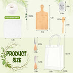 6 Sets Baby Shower Prizes for Game Winner Gifts Bamboo Cheese Board Fork Spoon Towel Artificial Eucalyptus Stems with Cards and Gift Bags Bridal Shower Party Favors for Guests Bridal Shower Prizes - Image 3