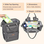 BabbleRoo Diaper Bag Backpack, Multifunction Large Bags with Changing Pad & Stroller Straps & Pacifier Case, Unisex Stylish Travel Back Pack Nappy Changing Bag for Moms Dads (Dark Gray) - Image 3