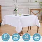 VidaFete Classic Series 6 Pack 52 * 52inch White Square Tablecloth - Image 2