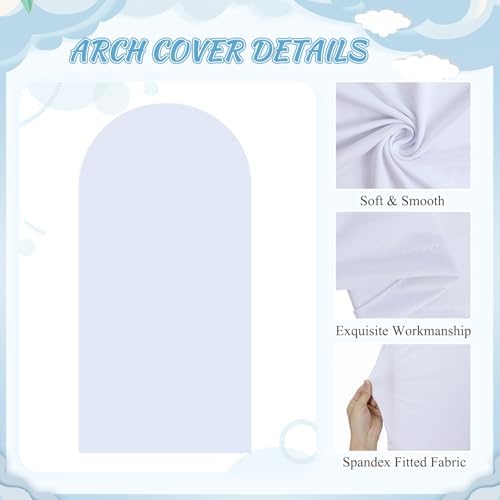 FOTSHARER 7.2FT Wedding Arch Backdrop Stand with White Arch Cover Set Balloon Arch Stand and Spandex Arches Backdrop Stands Cover Metal Back Drop Arches for Birthday Party Ceremony Banquet Decor - Image 6