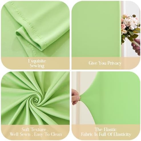 Boho Arch Backdrop Cover 6FT 5FT 4FT Stretchy Wedding Arch Covers Set of 3 Spandex Fitted Sage Green Light Green Cream Fabric Backdrop Cover for Party Baby Shower Birthday Decoration - Image 5