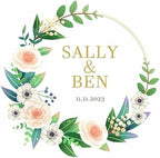 Personalized Business Logo Stickers - Ideal for Weddings, Birthdays, Favors & More. Waterproof, Fade & Heat Resistant. Pack of 100. (Wreath 22, 4 Inch) by clylife