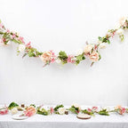 DearHouse 2Pack Artificial Peony Flower Garland - Silk Peony Garland with Pink and White Flowers for Wedding Party Table Decoration,6ft/Strand - Image 7