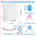 28in Giant Gender Reveal Gift Box with 40 Pcs Blue Balloons for Boys - Image 2