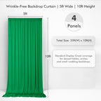 20×10 Green Backdrop Curtain for Wedding Parties Decor Wrinkle Resistant - Image 2