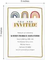 Canopy Street Personalized Modern Rainbow Invitations / 25 Custom All Occasion Invites With White Envelopes / 5" x 7" Flat DIY Boho Rainbow Birthday Baby Shower Party Invite/Made In The USA - Image 5