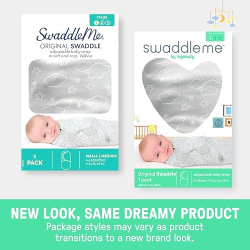 SwaddleMe by Ingenuity Original Swaddle, 100% Cotton, Improves Sleep & Calms Startle Reflex, 0-3 Months, 3-Pack - Busy Bees - Image 6