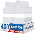 GSSUSA White Gift Bags 5.25x3.75x8 400Pcs, Paper Bags with Handles Bulk for Small Business by GSSUSA