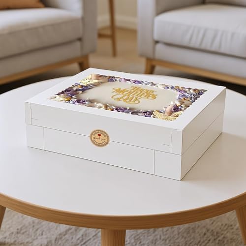 10PCS 16x11x4inch White Sheet Cake Boxes with 10 Cake Boards for Birthday - Image 3