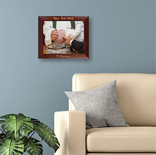 PersonalizationStreet - Religion Occasions: Baptism Personalized 8" x 10" Horizontal Dark Walnut Wood Photo Frame with Free Custom Engraving, Shipping and Photo Print of Your Special Photograph - Image 5