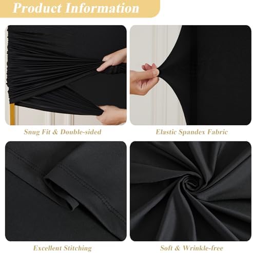 Square Backdrop Arch Cover Black 6.6FT x 6.6FT Square Arch Backdrop Covers Stretchy Spandex Fitted Square Backdrop Cover for Birthday Party Wedding Ceremony Banquet Decoration - Image 5