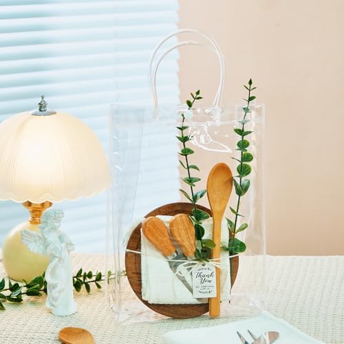 55Pcs Baby Shower Prizes for Game Winners 6 Sets Cheese Board Spoon Fork Butter Spreaders Plaid Towel Thank You Card and Gift Bags for Baby Shower Wedding Bridal Shower Favors (Round Shaped) - Image 5