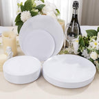 bUCLA 200PCS White Plastic Plates - Heavy Duty White Disposable Include 100 Dinner 10inch & 100 Dessert 7inch Plates, Ideal for Wedding&Party - Image 6
