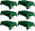 sancua 6 Pack Hunter Green Tablecloths 60x102 Inch Christmas Table Cloth by sancua