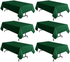 sancua 6 Pack Hunter Green Tablecloths 60x102 Inch Christmas Table Cloth by sancua