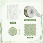 UNIQOOO 50 Sets Wedding Invitation Kit, Sage Green Floral Vellum Jackets for 5x7 Invitations w/Satin Silk Ribbon & Eucalyptus Wax Seal Stickers, Wedding Invitation Accessories - Image 3