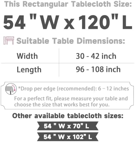 Thick White Tablecloth, Water & Wrinkle Resistant, 54x120 Inch - Image 6