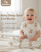 Yoofoss Baby Sleep Sack 0-6 Month 0.5TOG 100% Organic Cotton 2-Way Zipper - Image 2