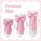 SmoothNovelty 3 Pcs Pink Bow Cylinder Pedestal Stand Covers Spandex Flexible Display Pedestal Covers Round Plinth Pillar Wrap for Birthday Party Wedding Baby Shower Decor - Image 4
