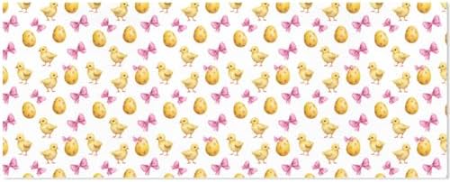 OTVEE 4 Rolls Wrap Paper Roll,Baby Chick With Pink Ribbon Design Gift Wrap Wrapping Paper for Birthdays, Graduations, Father's Day, Baby Showers, Halloween, Christmas, 58x22.8 in Per Roll by OTVEE