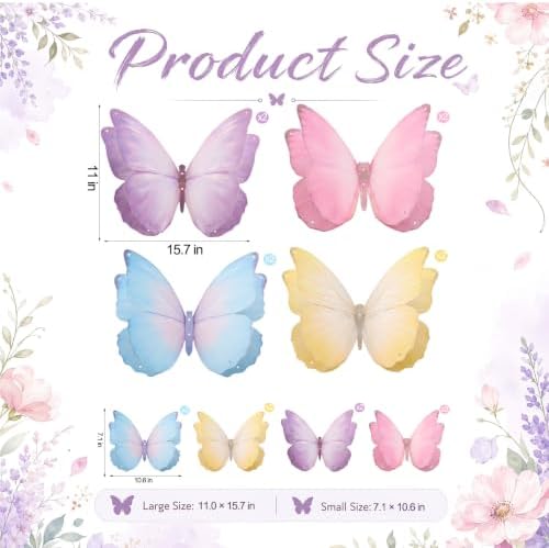 16 Pcs Large Butterfly Party Decoration 3D Pastel Double Layer - Image 4
