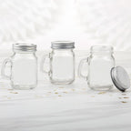 Kate Aspen 36PCS Small 4 oz. Glass Jars with Lids and Handles, Mini Mason Jars Mugs, Drinking Glass and DIY Favor Decor, Wide Mouth - Image 4