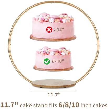 Hanobe Gold Cake Stand for Wedding, 11.7" Round Display Stands - Image 3