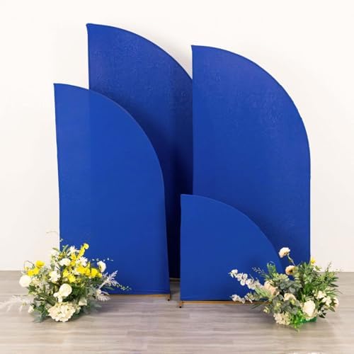 Efavormart Set of 4 Royal Blue Spandex Half Moon Arch Covers, Custom Fit Chiara Backdrop Slipcovers 2.5ft-7ft for Corporate Galas and Award Ceremonies - Image 6