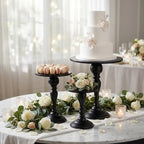 Black 3Pcs Metal Round Vintage Cake Stand Set 10"12" Dessert Display - Image 5