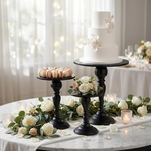 Black 3Pcs Metal Round Vintage Cake Stand Set 10"12" Dessert Display - Image 5