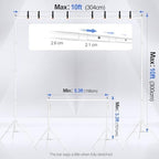 EMART Backdrop Stand 10x10FT Adjustable Back Drop Stand for Party -White - Image 2