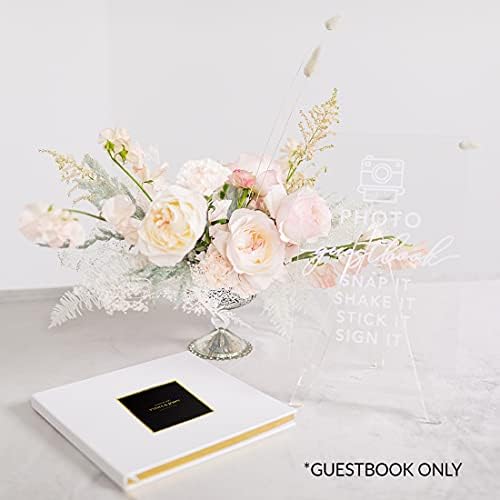 Andaz Press Personalized Wedding Guestbook with Gold Accents, Black Square with Gold Frame White Guest Sign in Guest Registry 120 Pages 8.5 X 8.5 Memories Book for DIY, Scrapbook, Photo Album - Image 3