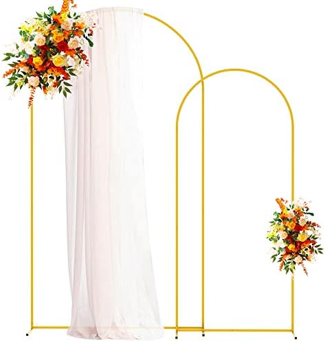 Putros Arch Backdrop Stand, 7.2ft & 6ft, Metal Wedding Arch Stand, Gold by Putros