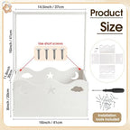 Suzile Wooden Baby Shower Crate Closet, Moon, Stars, Clouds, White - Image 2