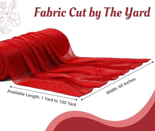 Pack of 10 Yard Chiffon Drapery Fabric, 60" Wide, Multiuse - Red - Image 2
