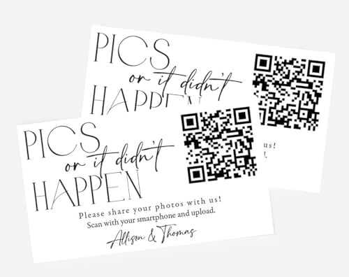 Wedding Pics or It Didn't Happen QR Code Card, Photo Card, Social Media Online, Wedding Website, Modern, Minimalist Pictures, Capture the Love, Any Occasion Personalized Favors - Image 2