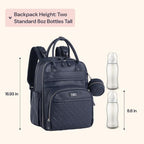 BabbleRoo Leather Diaper Bag Backpack - Baby Essentials Travel Baby Bag, Multi function, with Changing Pad, Stroller Straps & Pacifier Case – Unisex, Midnight Blue - Image 2