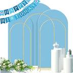 Gawicpy Wedding Arch Backdrop Stand Set Metal Arch Backdrop Stand with Wedding Arch Cover, Wedding Balloon Arch Backdrop Stand for Birthday, Baby Shower, Anniversary (Blue, 4FT+5FT+6FT) by Gawicpy
