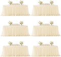 HB HBB MAGIC Champagne Table Cloth Spandex Table Covers 8ft Fitted Tulle Tablecloth Rectangular Desk Skirt Stretch Table Cloths Covers Party Banquet Birthday Baby Shower Wedding Table Cloth, 6 Pack by HBBMAGIC